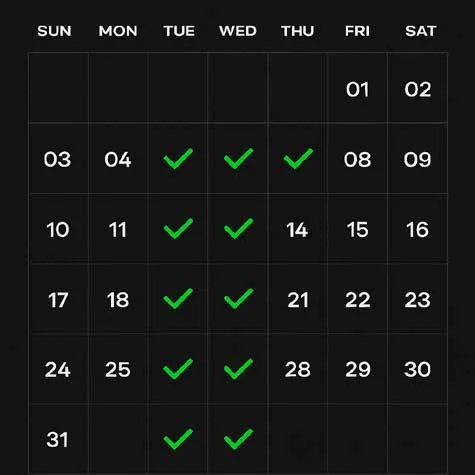 Calendario mensual con publicaciones programadas
